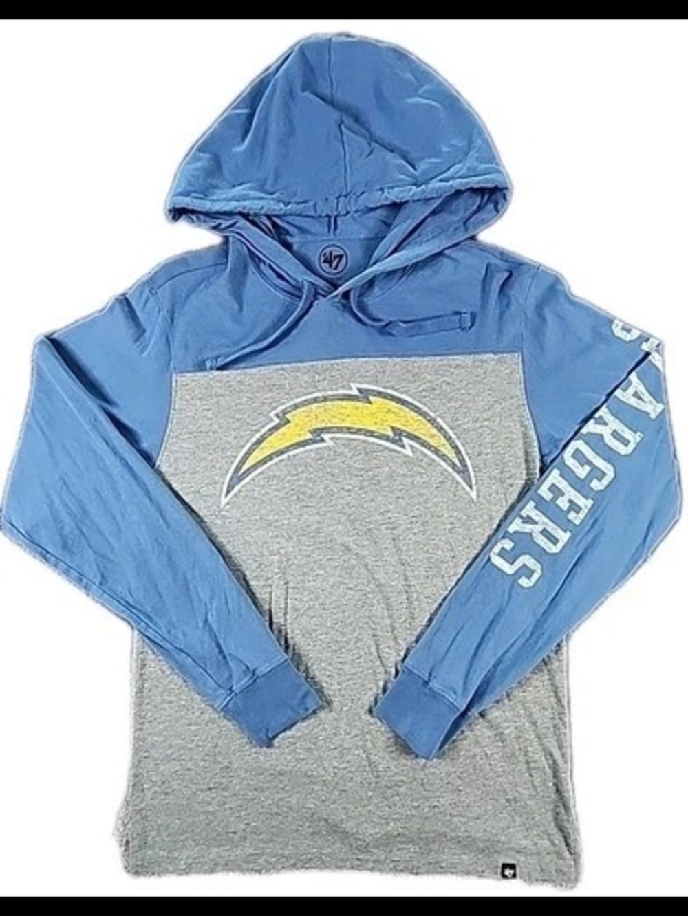 '47 Los Angeles Chargers Shirt Hoodie Mens Small Blue NFL Football Long Sleeve